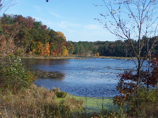 Lake and fall colors along the 400 State Trail